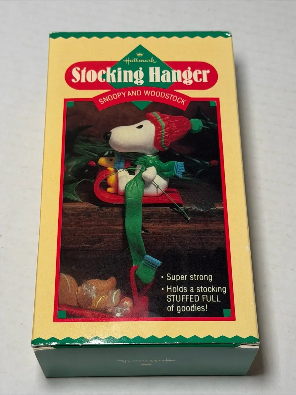 Vintage Hallmark Peanuts SNOOPY WOODSTOCK Christmas 1984 Stocking Hanger